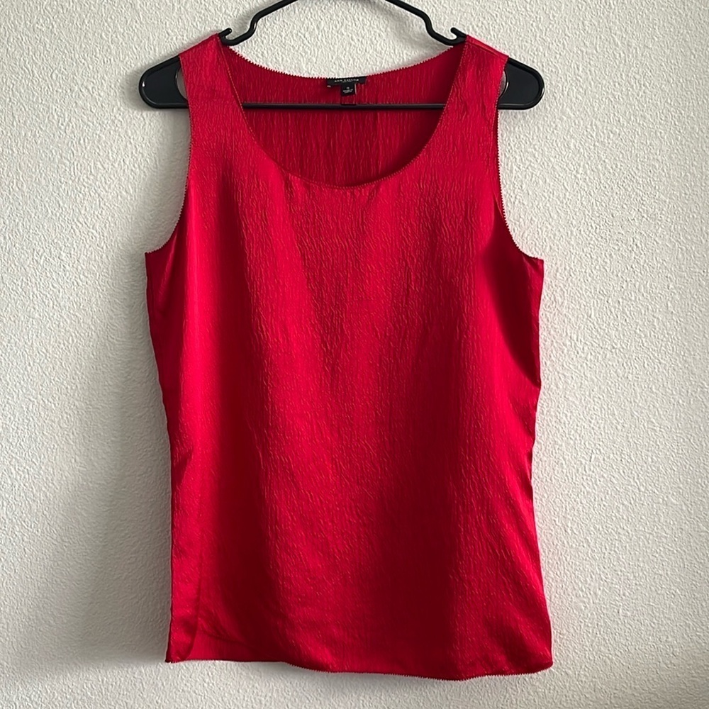 Ann Taylor Silk Red Sleeveless Top